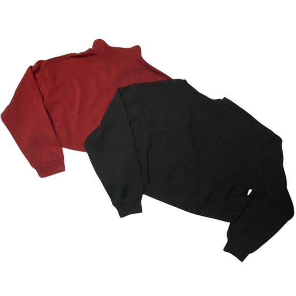 Crop Sweaters Bundle Divided Forever 21 Zip Pullover Love Size Large Black Red - Picture 6 of 11